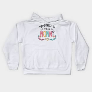 Happiness Is Being A Nonny Wildflowers Valentines Mothers Day Kids Hoodie